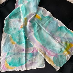 100% silk scarf hand painted